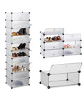 Scarpiera Multiuso 10 Ripiani Modulabili 40x17x10cm per Casa e Ufficio