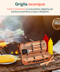 Cesto Set Bbq Portatile Con 5 Accessori In Valigetta Vimini