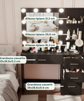 Scrivania con Specchio e Luci LED 3 Tonalità Naturale, Calda, Fredda per Make-Up e Organizzazione