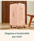 Valigie Trolley Rosa 56-66-76 cm in ABS con Doppie Ruote Girevoli