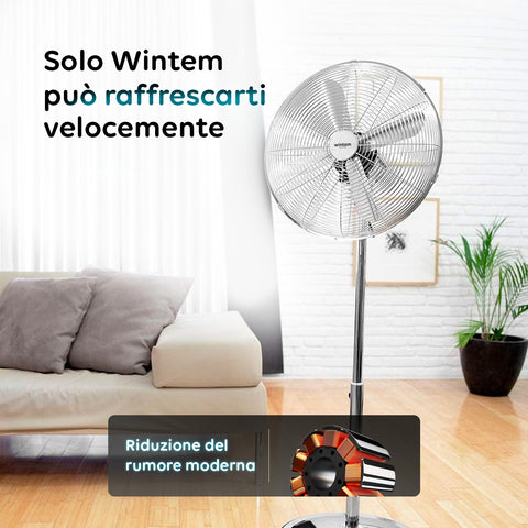 Wintem Ventilatore con Piantana LUXVENTSilenzioso 50W con 3 Velocità  e Oscillazione Regolabile