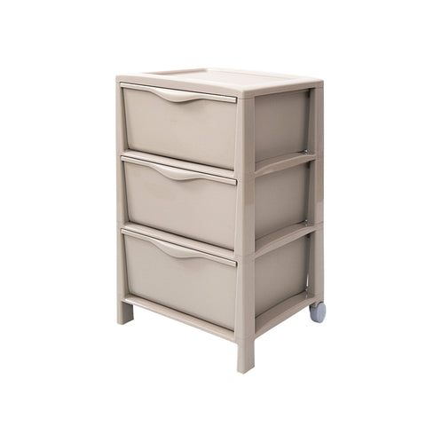 Komoda Spring z 3 szufladami, kolor taupe