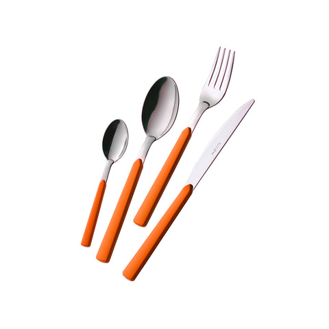 Set 24 Posate In Acciaio Fast Arancio