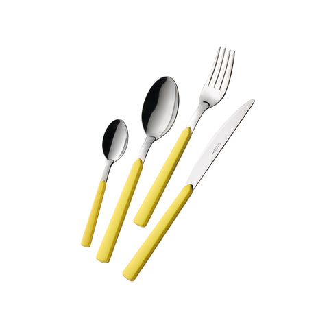 Set 24 Posate In Acciaio Fast Giallo