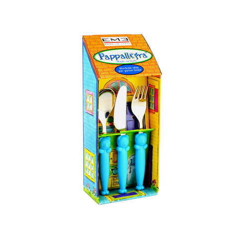 Set 3 Posate Per Bambini Pappallegra Azzurro
