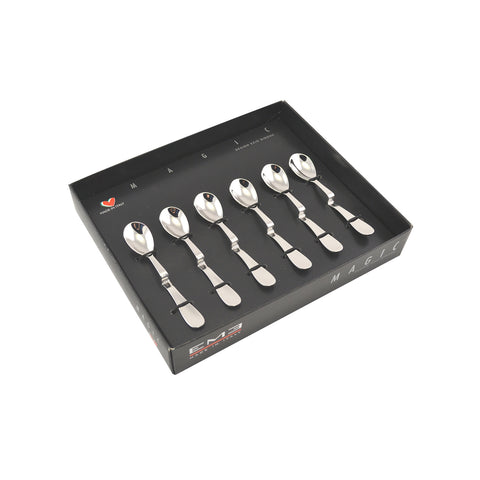 Set 6 Cucchiaini In Acciaio Per Espresso Magic