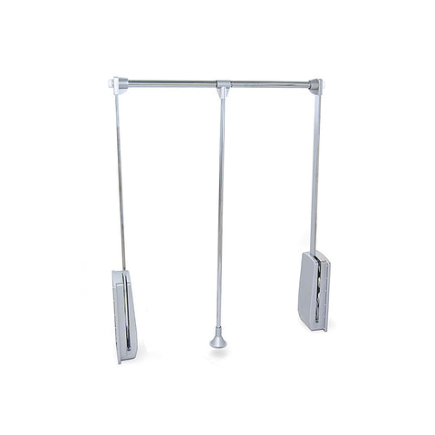 Chromowany stalowy wysuwany wieszak do szafy 60–83 × 84 cm
