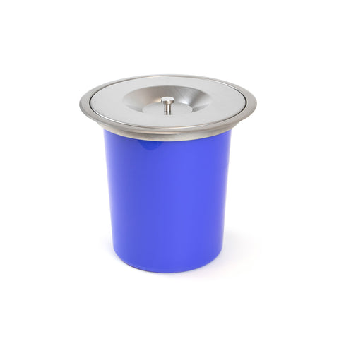 Pattumiera Da Incassso Per Piano Cucina Con Coperchio 6l ø2 1cm Blu