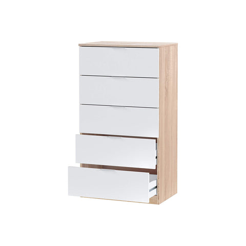 Mobile A 5 Cassetti Rovere/Bianco 60x40x110cm