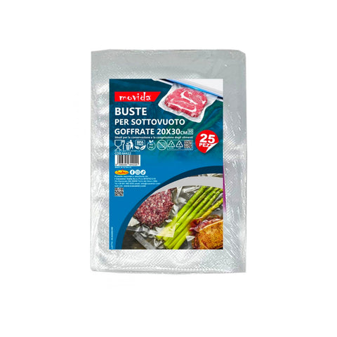 Set 25 Sacchetti Sottovuoto 20x30cm 0,13ml