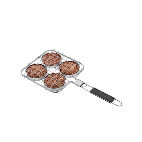 Pinza Griglia Barbecue In Acciaio Hamburger