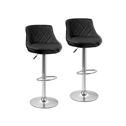 Set 2 Sgabelli Bar E Cucina In Ecopelle Nero