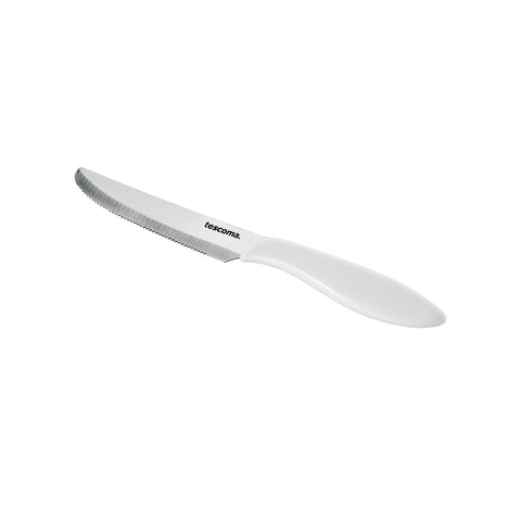 6 białych noży stołowych, 12 cm