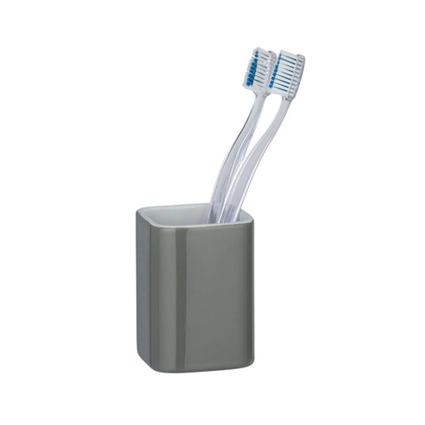 Szary ceramiczny kubek na szczoteczki do zębów