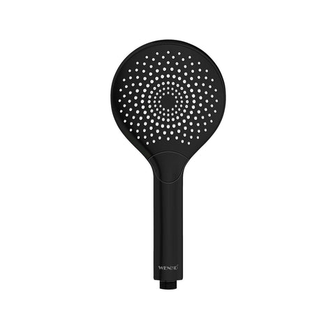 Matowoczarna głowica prysznicowa Watersaving, śr. 12cm