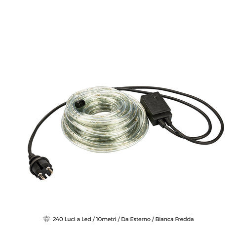 Tubo Luci Led Per Esterni Bianche 240 Led 10m