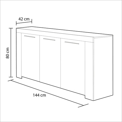 immagine-3-habitdesign-mobile-buffet-a-3-ante-bianco-144x42x80cm-ean-8423490265889