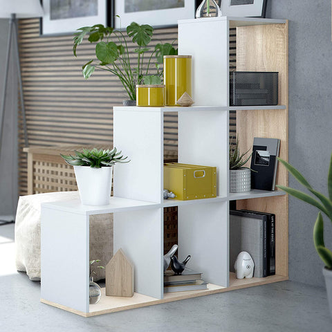 immagine-5-habitdesign-libreria-a-6-scomparti-bianco-110x108x28cm-ean-8423490266770