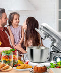 Impastatrice 1000W con Ciotola 4,5L in Acciaio Inox, 8 Velocità e 3 Accessori Inclusi Silver Ean-8054890610803